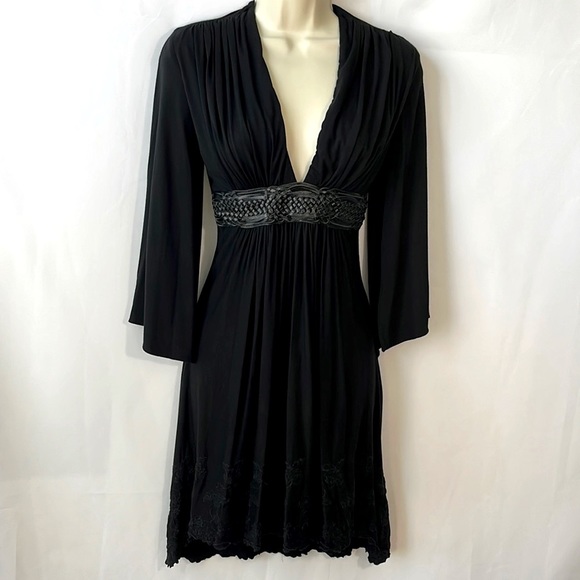 Sky Dresses & Skirts - Sky - Bell Sleeves - VNeck - 🖤 Black Mini Dress - Size: Medium